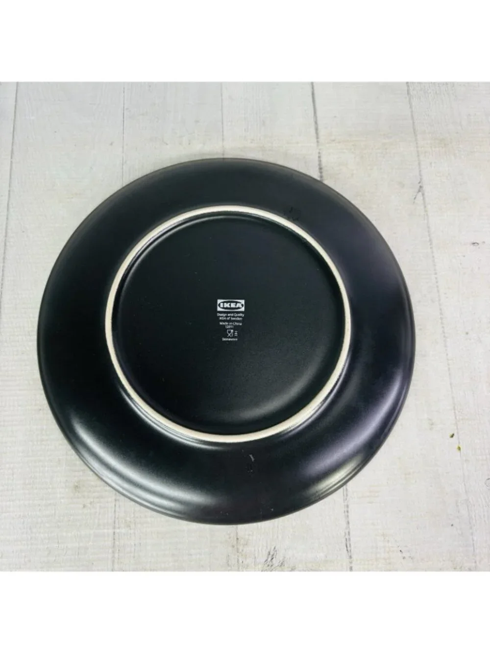 Ikea of Sweden 12011 Solid Black Matte Round Stoneware 10.25